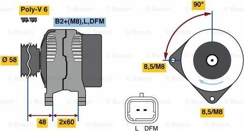 BOSCH 0 986 081 110 - Генератор autospares.lv