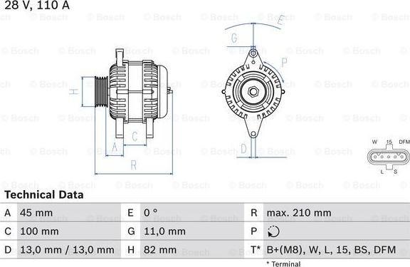 BOSCH 0 986 081 870 - Генератор autospares.lv