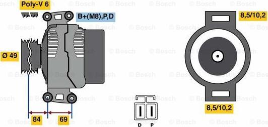 BOSCH 0 986 081 300 - Генератор autospares.lv