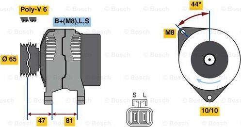 BOSCH 0 986 081 250 - Генератор autospares.lv