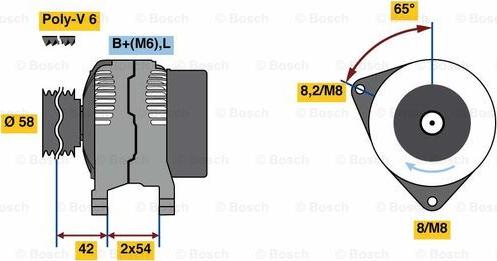 BOSCH 0 986 081 260 - Генератор autospares.lv