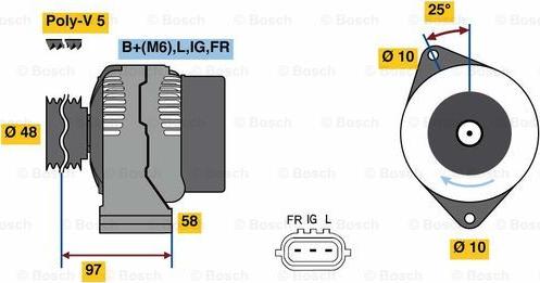 BOSCH 0 986 081 210 - Генератор autospares.lv