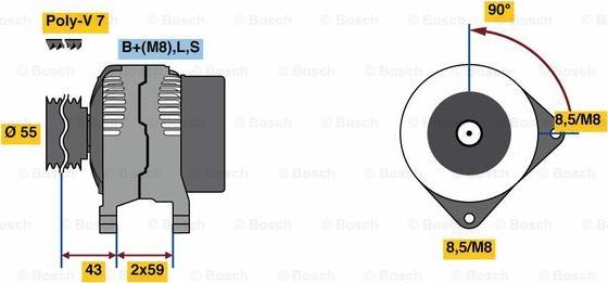 BOSCH 0 986 081 220 - Генератор autospares.lv