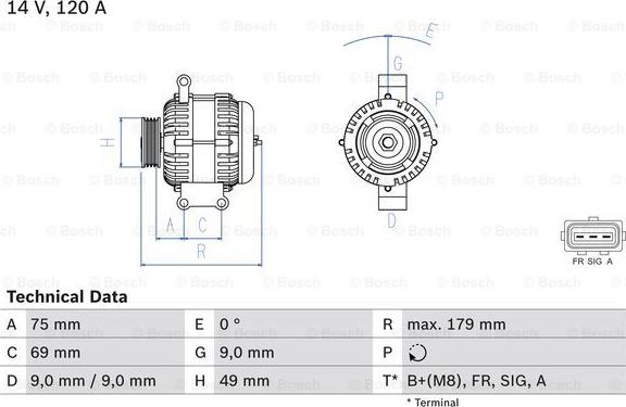 BOSCH 0 986 081 700 - Генератор autospares.lv