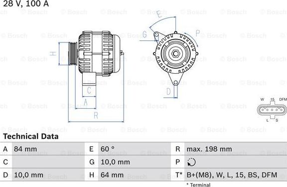 BOSCH 0 986 083 950 - Генератор autospares.lv