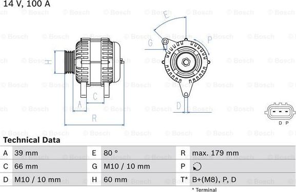 BOSCH 0 986 083 970 - Генератор autospares.lv