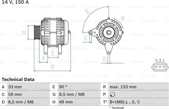 BOSCH 0 986 083 540 - Генератор autospares.lv