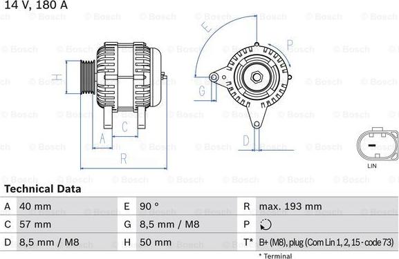 BOSCH 0 986 083 850 - Генератор autospares.lv