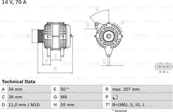 BOSCH 0 986 083 880 - Генератор autospares.lv