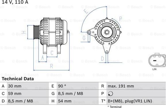 BOSCH 0 986 083 270 - Генератор autospares.lv