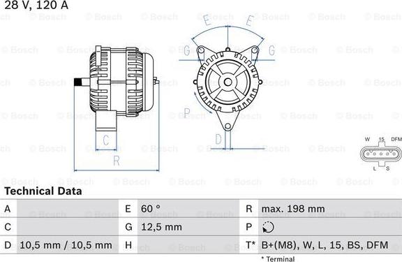 BOSCH 0 986 082 930 - Генератор autospares.lv