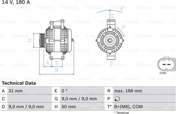 BOSCH 0 986 082 500 - Генератор autospares.lv