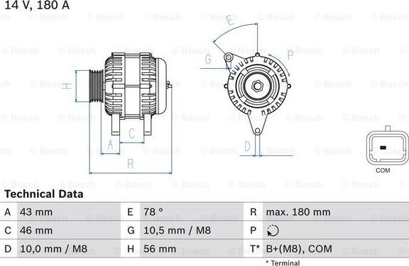 BOSCH 0 986 082 510 - Генератор autospares.lv