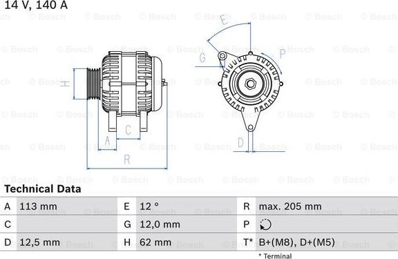 BOSCH 0 986 082 620 - Генератор autospares.lv