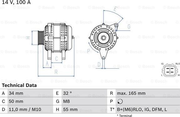 BOSCH 0 986 082 350 - Генератор autospares.lv