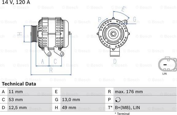 BOSCH 0 986 082 220 - Генератор autospares.lv