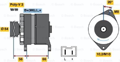 BOSCH 0 986 039 951 - Генератор autospares.lv