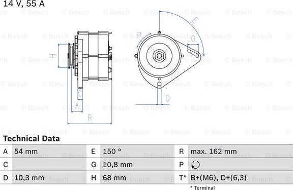 BOSCH 0 986 039 501 - Генератор autospares.lv