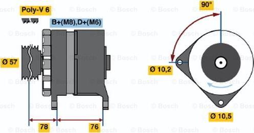 BOSCH 0 986 039 630 - Генератор autospares.lv