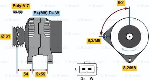 BOSCH 0 986 039 080 - Генератор autospares.lv