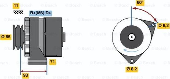 BOSCH 0 986 039 150 - Генератор autospares.lv