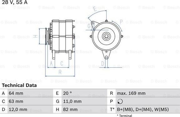 BOSCH 0 986 039 130 - Генератор autospares.lv