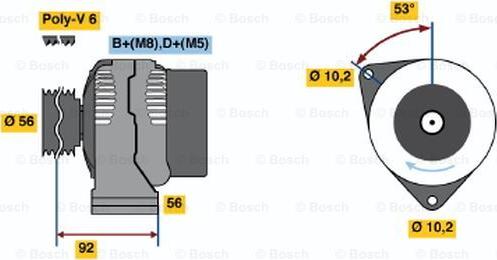 BOSCH 0 986 039 780 - Генератор autospares.lv