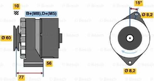 BOSCH 0 986 034 550 - Генератор autospares.lv