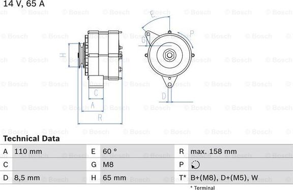 BOSCH 0 986 034 500 - Генератор autospares.lv