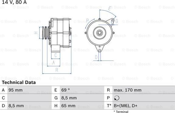 BOSCH 0 986 034 710 - Генератор autospares.lv