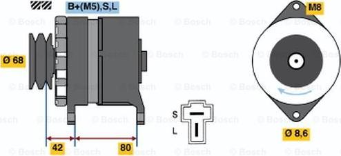 BOSCH 0 986 035 431 - Генератор autospares.lv