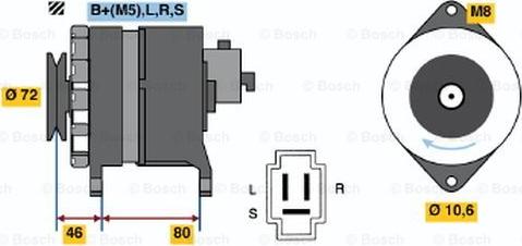 BOSCH 0 986 035 681 - Генератор autospares.lv