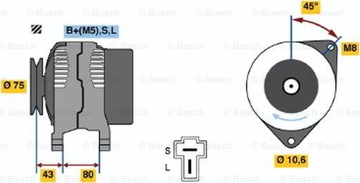 BOSCH 0 986 035 301 - Генератор autospares.lv