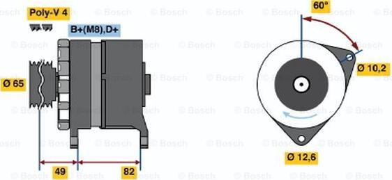 BOSCH 0 986 035 720 - Генератор autospares.lv