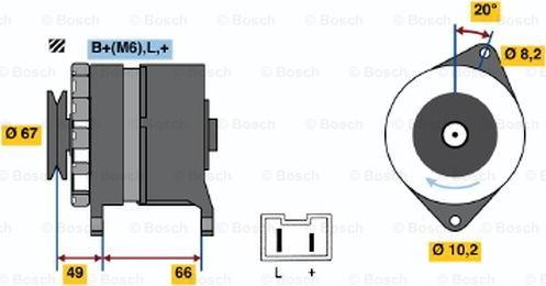 BOSCH 0 986 036 911 - Генератор autospares.lv