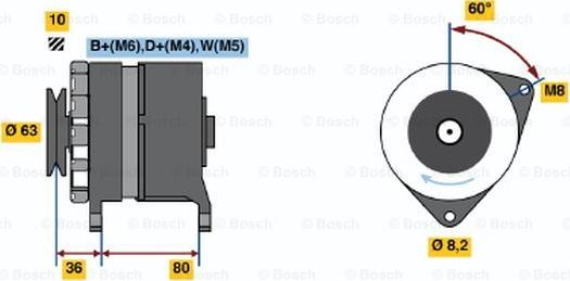 BOSCH 0 986 036 041 - Генератор autospares.lv