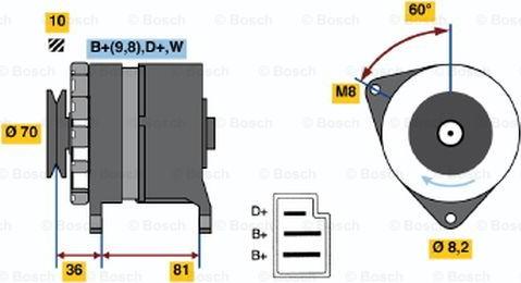 BOSCH 0 986 036 010 - Генератор autospares.lv