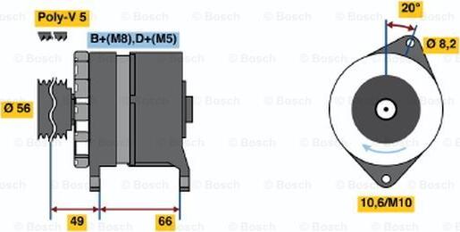 BOSCH 0 986 036 831 - Генератор autospares.lv