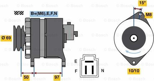 BOSCH 0 986 036 311 - Генератор autospares.lv