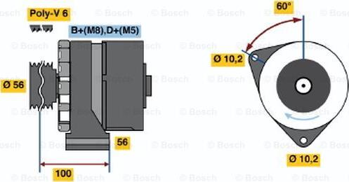 BOSCH 0 986 036 370 - Генератор autospares.lv