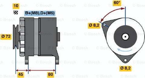 BOSCH 0 986 036 760 - Генератор autospares.lv