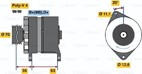 BOSCH 0 986 036 780 - Генератор autospares.lv