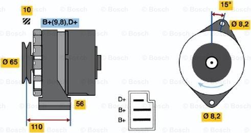 BOSCH 0 986 030 610 - Генератор autospares.lv