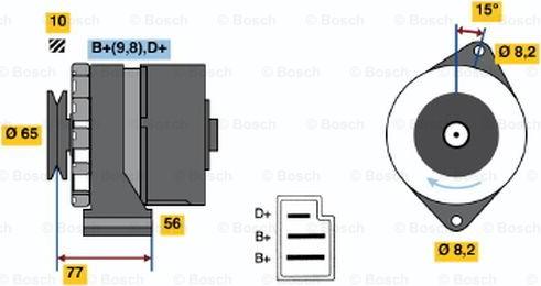 BOSCH 0 986 031 110 - Генератор autospares.lv