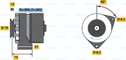 BOSCH 0 986 030 670 - Генератор autospares.lv