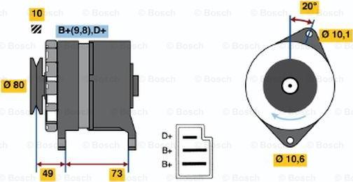 BOSCH 0 986 030 120 - Генератор autospares.lv