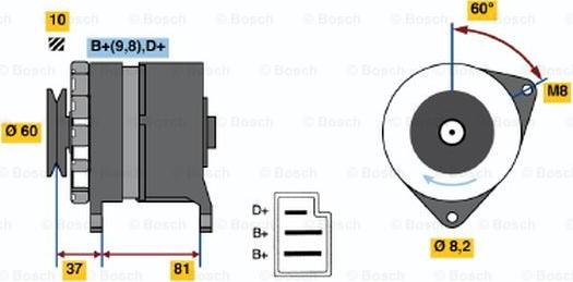 BOSCH 0 986 030 780 - Генератор autospares.lv