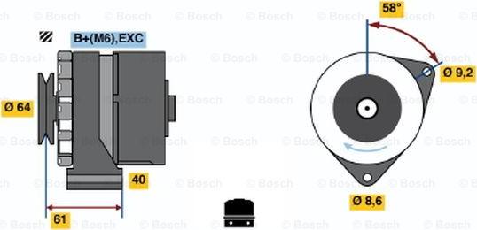 BOSCH 0 986 031 931 - Генератор autospares.lv