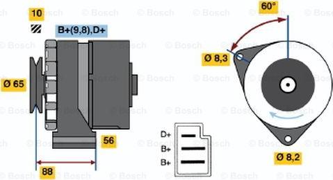 BOSCH 0 986 031 530 - Генератор autospares.lv