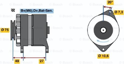 BOSCH 0 986 031 641 - Генератор autospares.lv